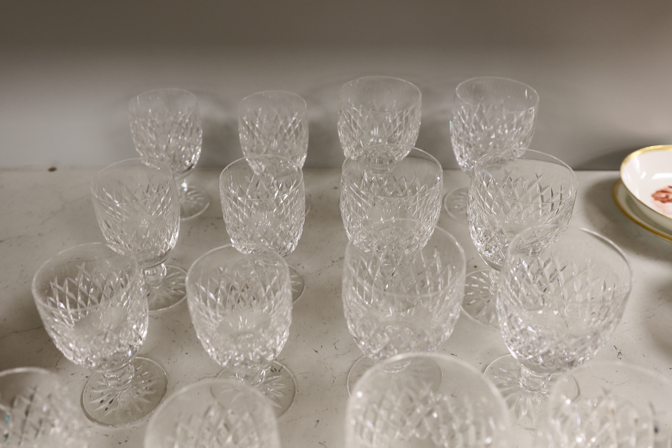 Sixteen Waterford crystal glasses, tallest 13cm high